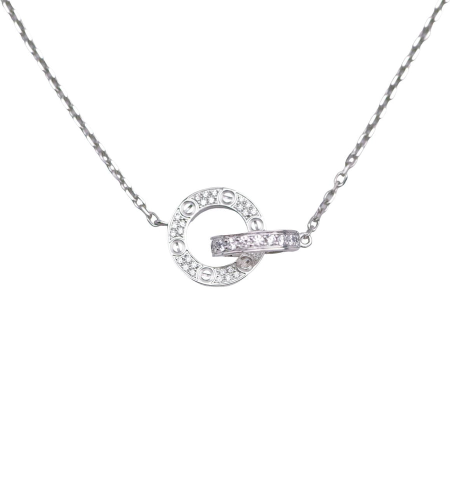 Preloved Cartier Diamond 18K White Gold Love Necklace 