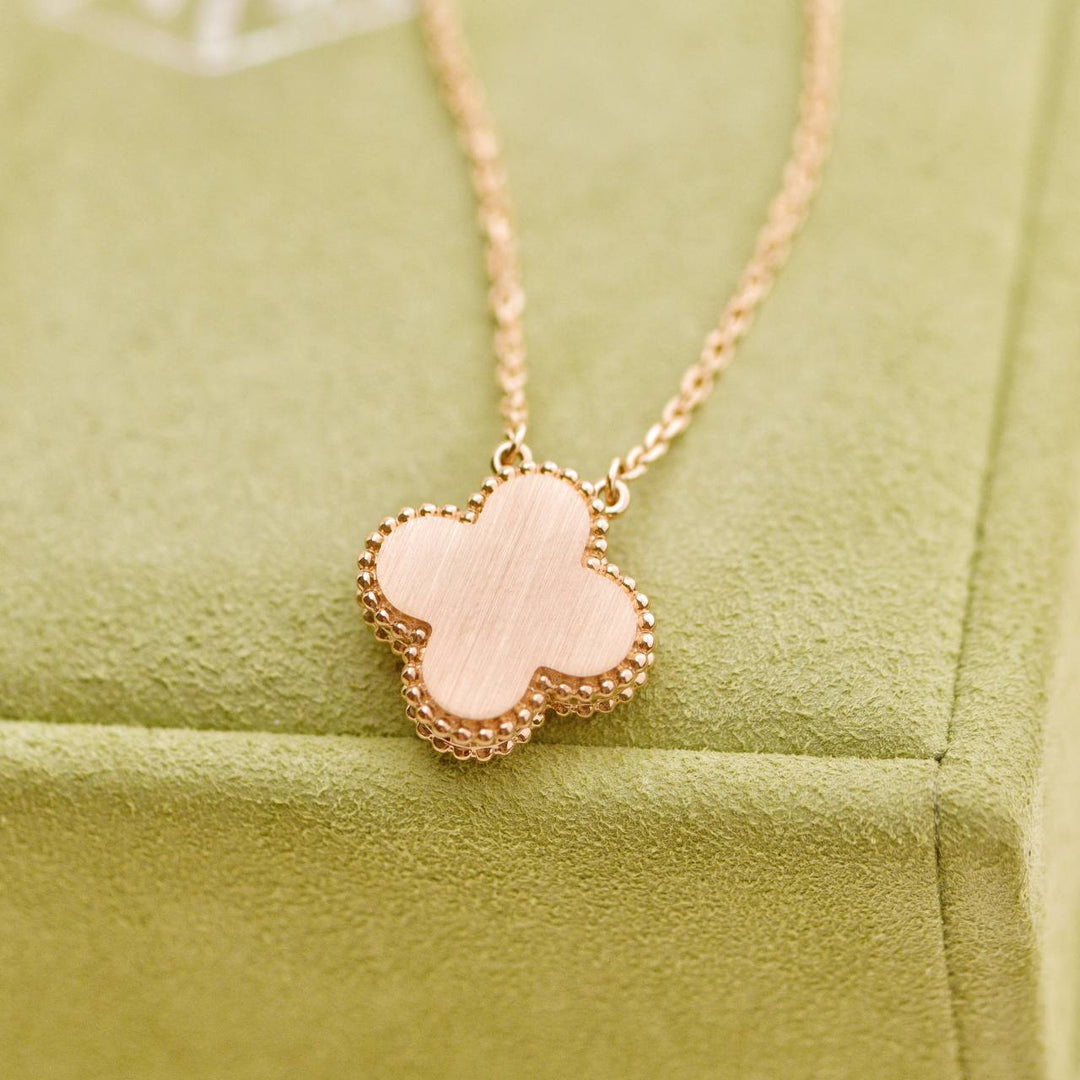 Preowned Van Cleef Vintage Alhambra Rhodonite Diamond 2021 Holiday Pendant