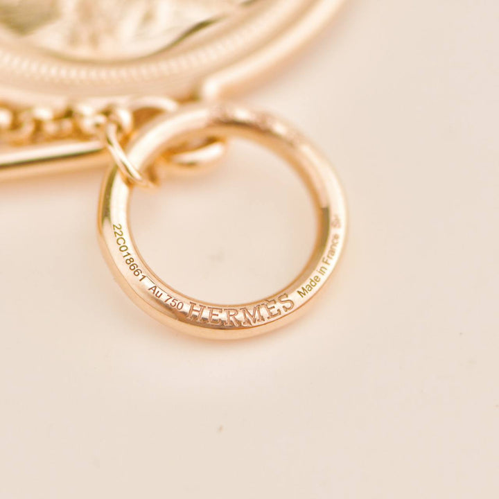 Used Hermès 18K Gold Coin Pendant Necklace 
