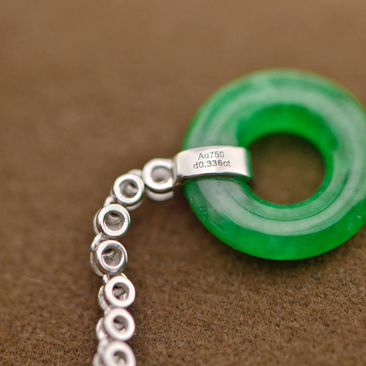 Second Hand Jadeite Diamond 18K White Gold Drop Earrings
