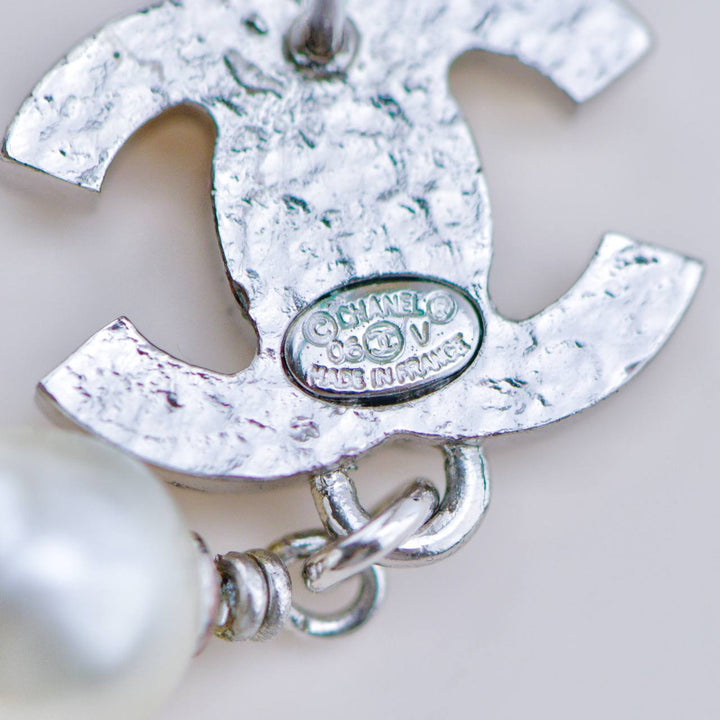 Preowned Chanel CC Logo Faux Pearl Earrings