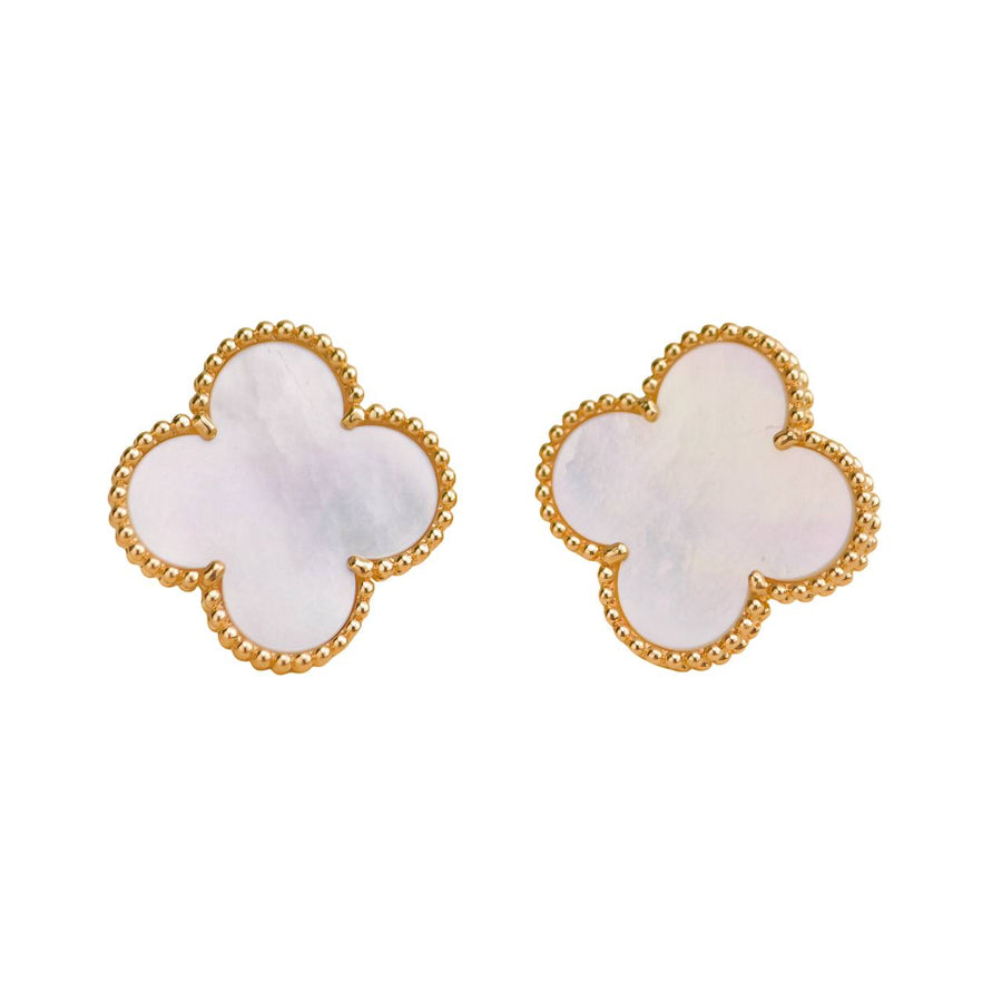 Preloved Van Cleef & Arpels Magic Alhambra Mother of Pearl 18K Yellow Gold Earrings
