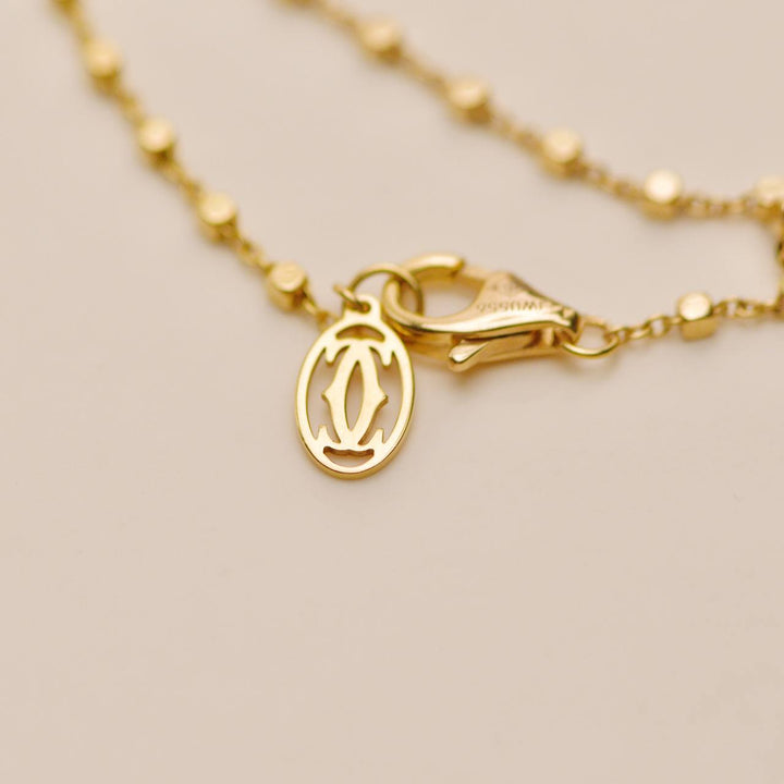 Second Hand Cartier Panthère de Cartier Diamond Garnet Onyx 18K Gold Necklace