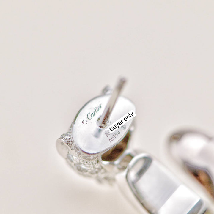 Preowned Cartier Panthère de Cartier 18K White Gold Emerald Diamond Earrings