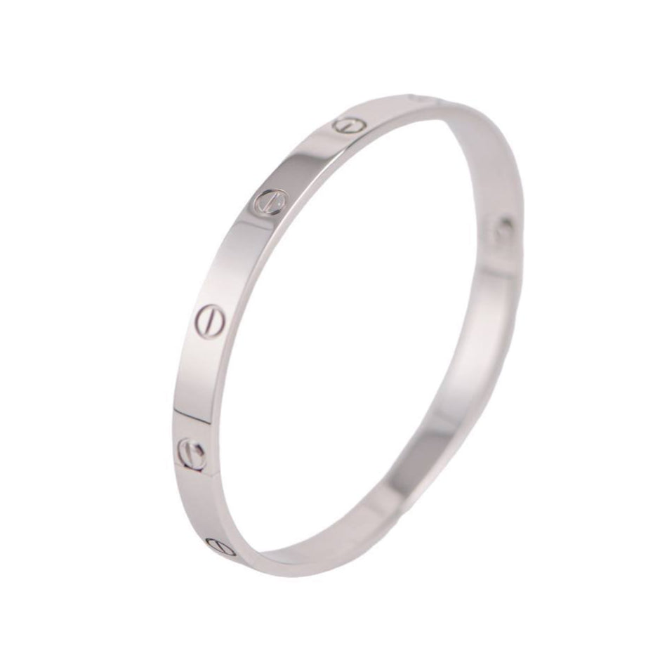 Preloved Cartier Love Bracelet 18K White Gold Size 19