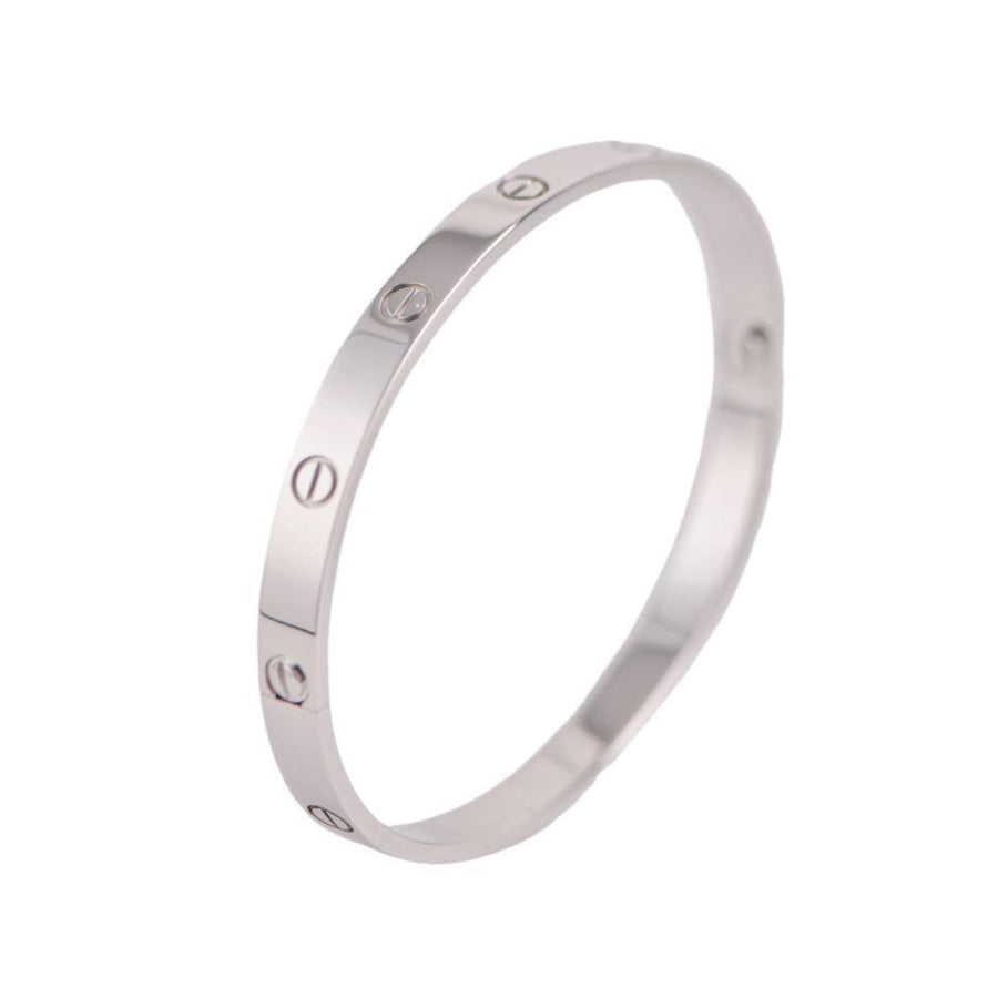 Preloved Cartier Love Bracelet 18K White Gold Size 19