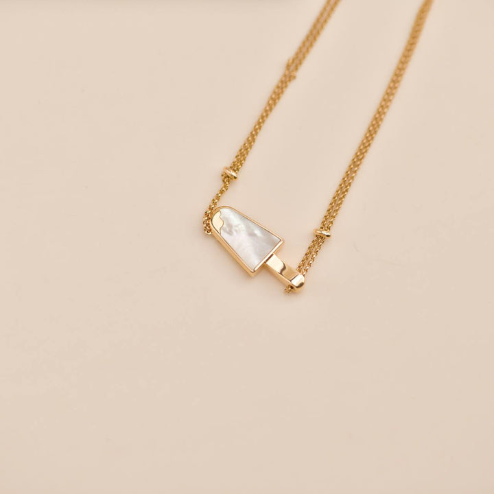 Preloved Bvlgari Gelati Diamond Mother of Pearl 18k Rose Gold Necklace