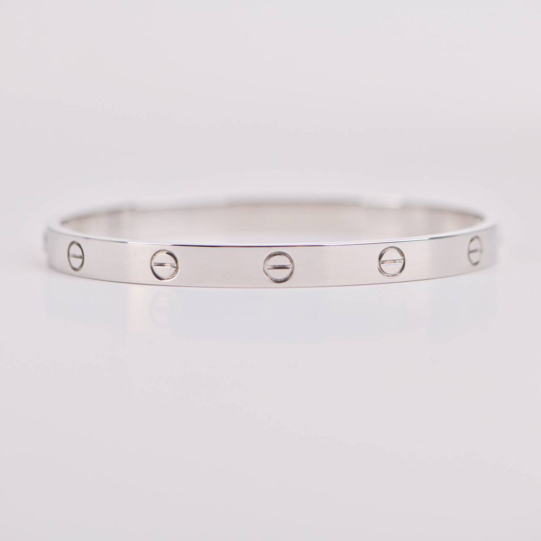 Used Cartier Love 18K White Bracelet Size 18