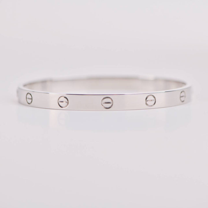 Used Cartier Love 18K White Bracelet Size 18