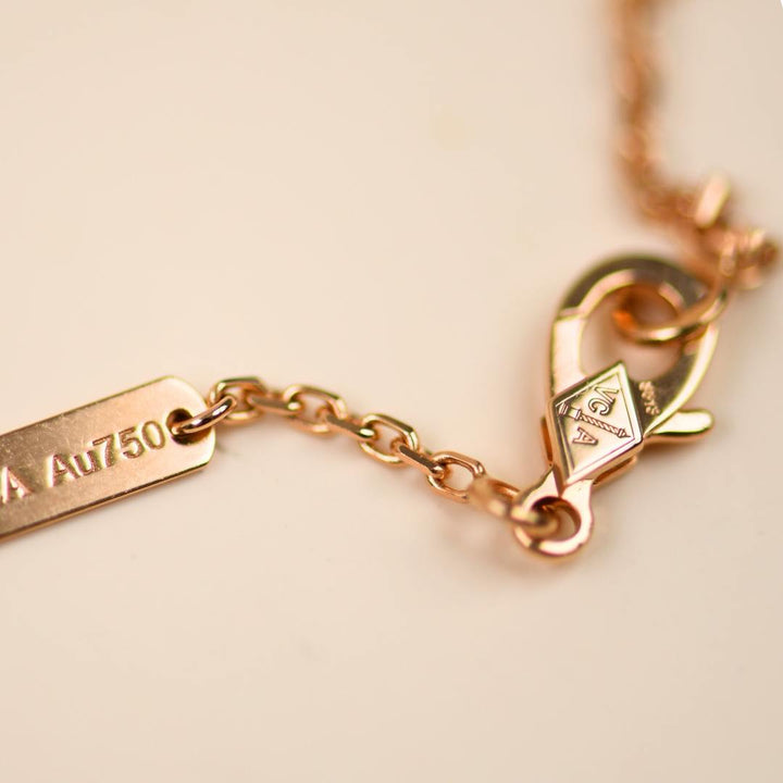 VCA Vintage Alhambra 2025 Pink Mother of Peal 18K Rose Gold Holiday Pendant