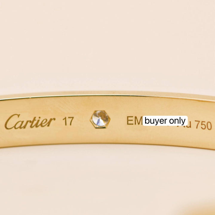 Second Hand Cartier Love One Diamond 18K Yellow Gold Cuff Bracelet 