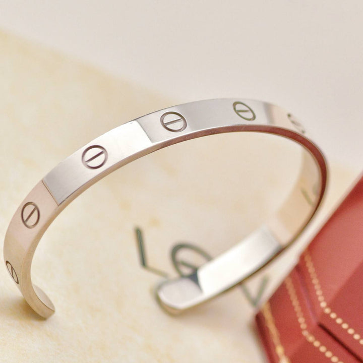 Preowned Cartier Love 18K White Gold Cuff Bracelet