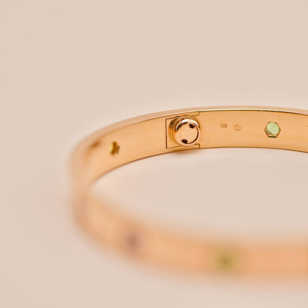 Second Hand Cartier Rainbow Multi Gem 18K Rose Gold Bracelet 