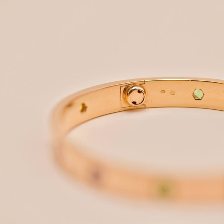 Second Hand Cartier Rainbow Multi Gem 18K Rose Gold Bracelet 