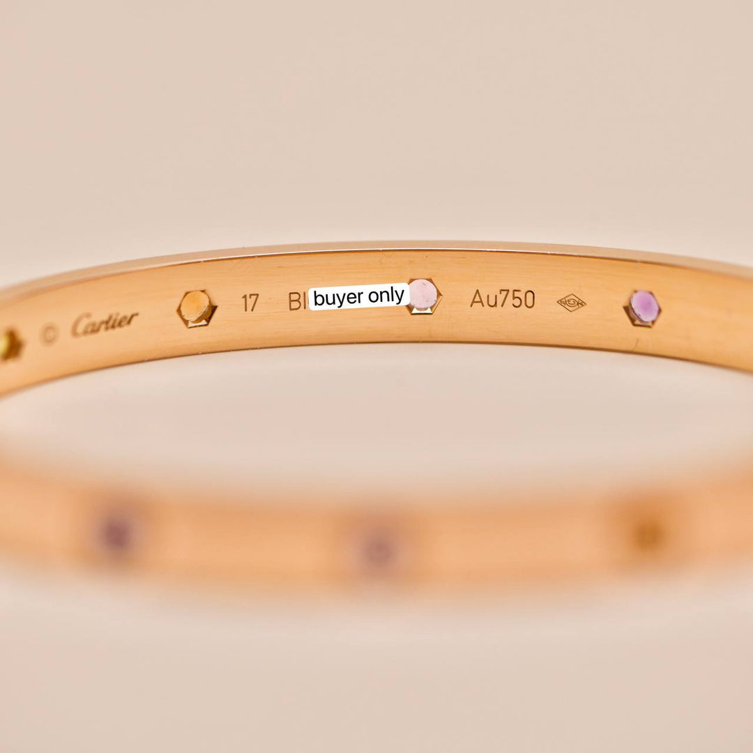 Preowned Cartier Rainbow Multi Gem 18K Rose Gold Bracelet 