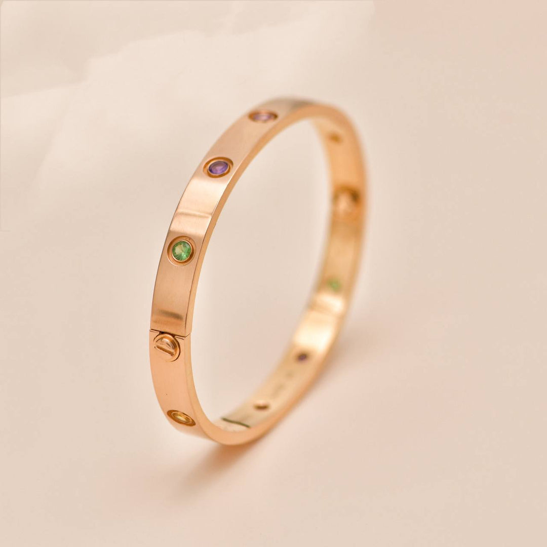 Preloved Cartier Rainbow Multi Gem 18K Rose Gold Bracelet 