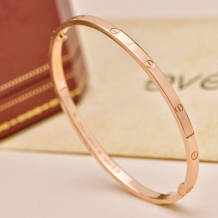 Preowned Cartier Love Small Model 18K Rose Gold Bracelet Size 19