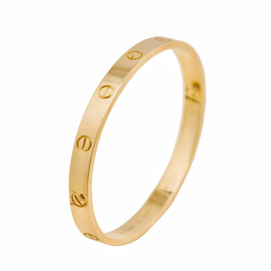 Preloved Cartier Love 18K Yellow Gold Bracelet Size 17
