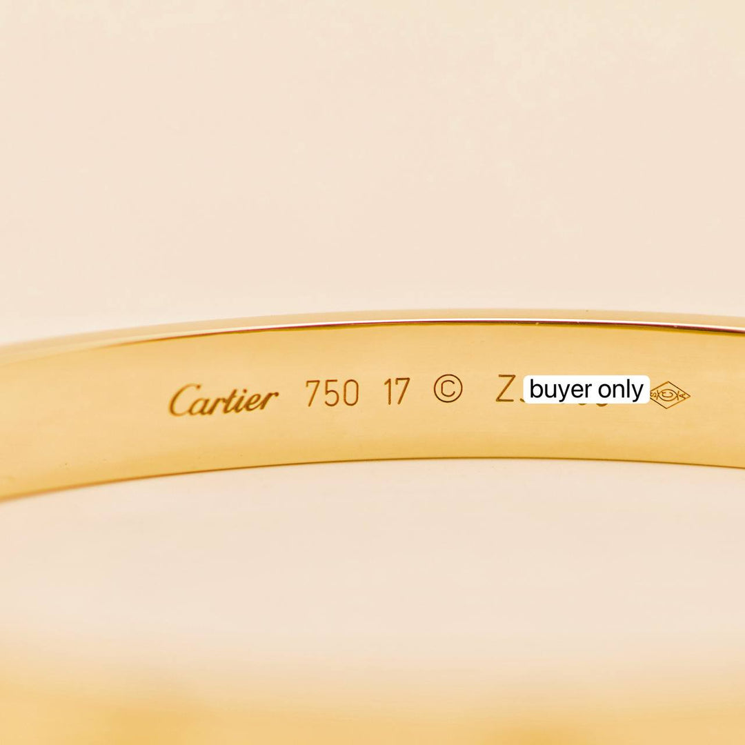 Used Cartier Love 18K Yellow Gold Bracelet Size 17
