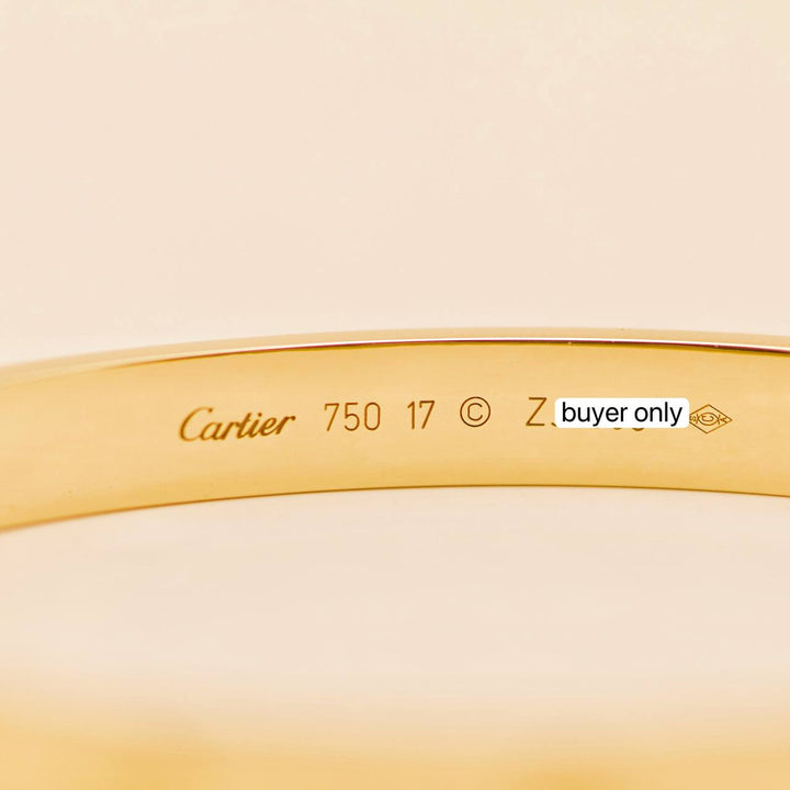 Used Cartier Love 18K Yellow Gold Bracelet Size 17