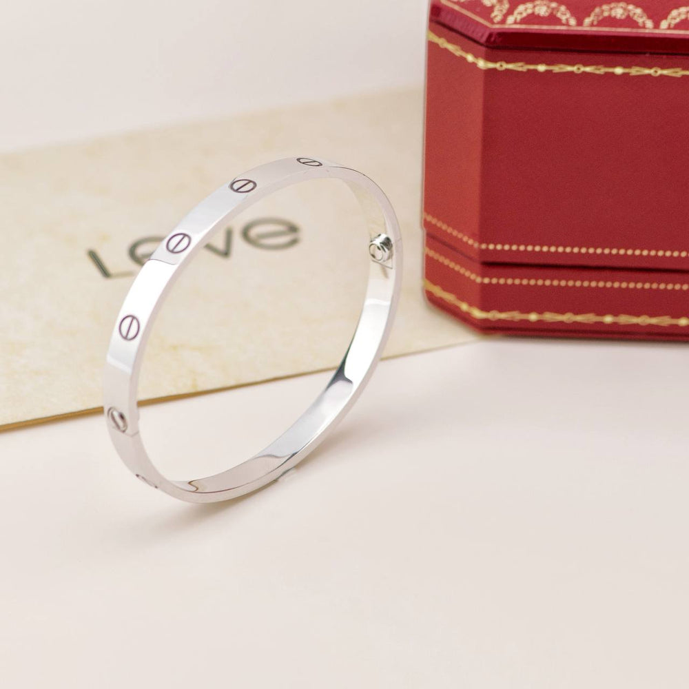Preowned Cartier Love 18K White Gold Bracelet Size 19