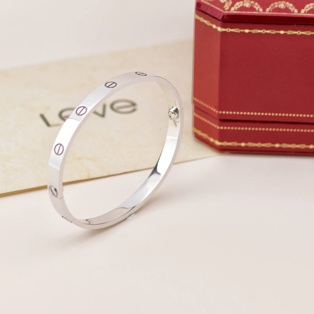 Preowned Cartier Love 18K White Gold Bracelet Size 19
