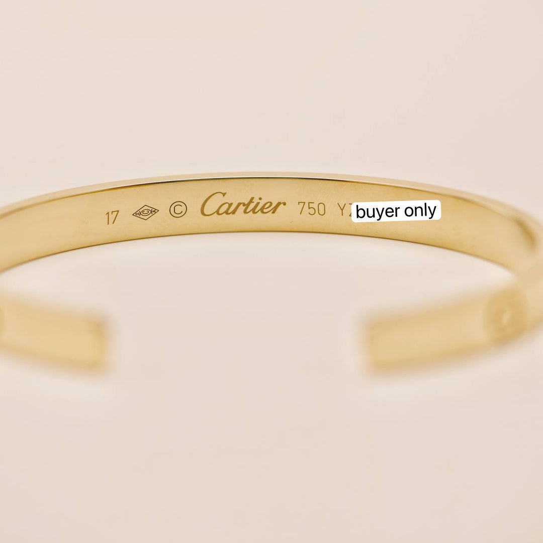 Used Cartier Love Cuff 18K Yellow Gold Bracelet 