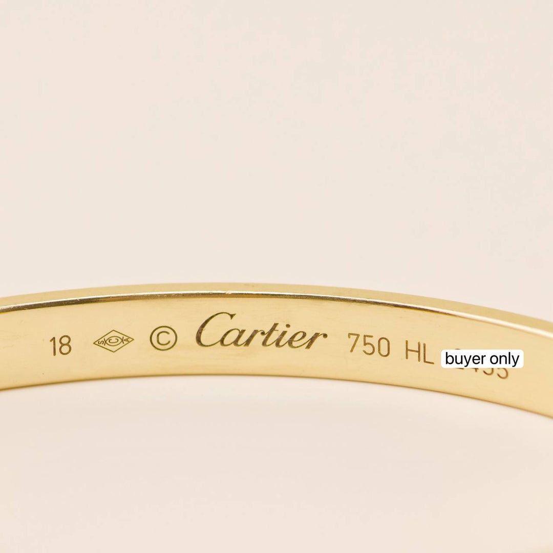 Preowned Cartier Love Cuff 18K Yellow Gold Bracelet