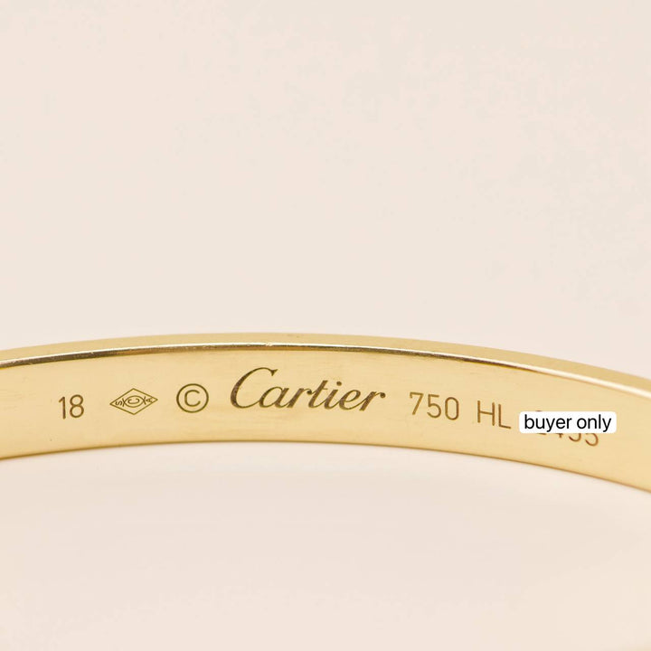 Preowned Cartier Love Cuff 18K Yellow Gold Bracelet