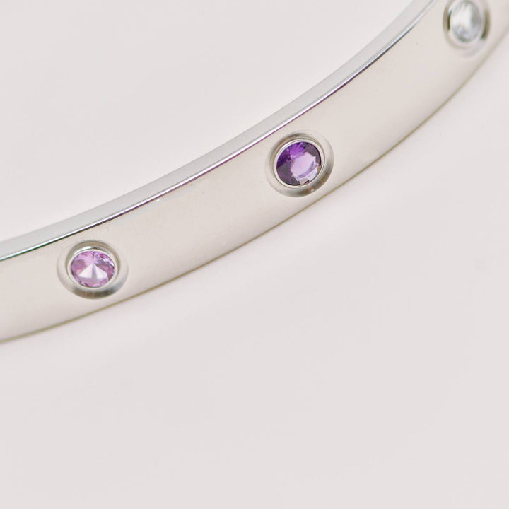 Used Cartier Love Rainbow Multi-gem 18K White Gold Bracelet