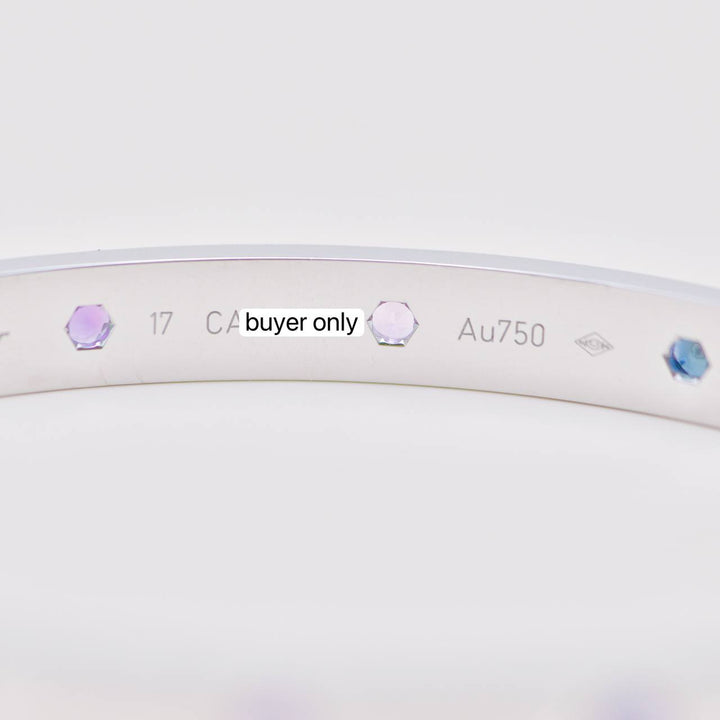 Second Hand Cartier Love Rainbow Multi-gem 18K Gold Bracelet