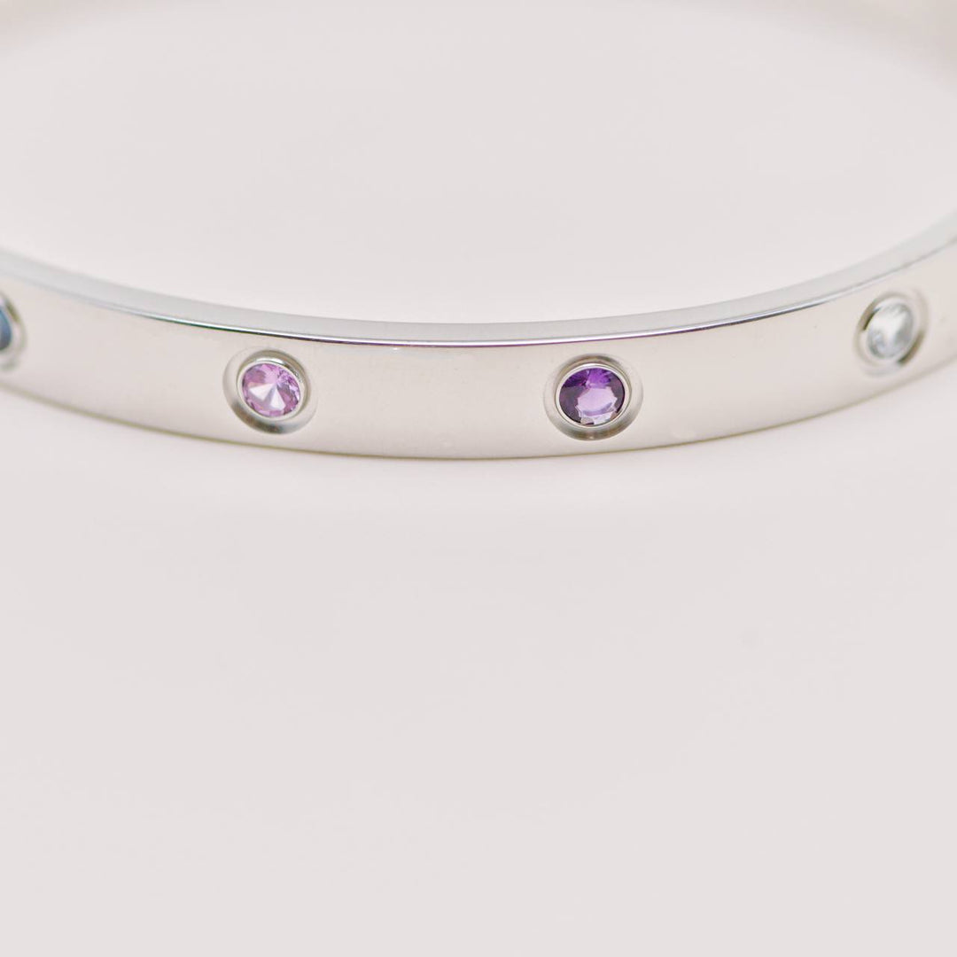 Preowned Cartier Love Rainbow Multi-gem 18K Gold Bracelet