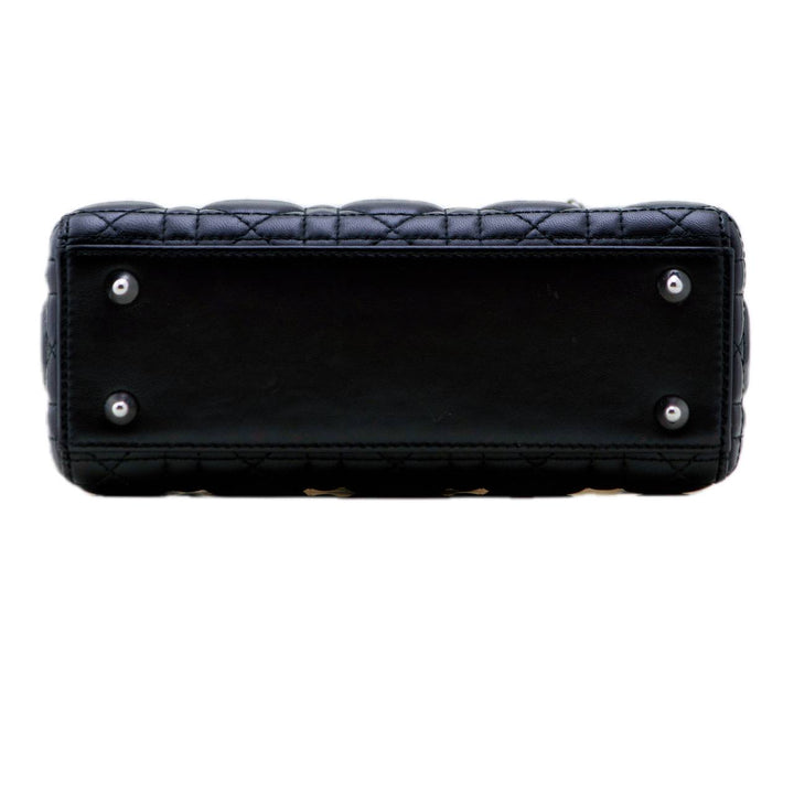 Preloved Dior Lady Dior Black Leather  Handbag