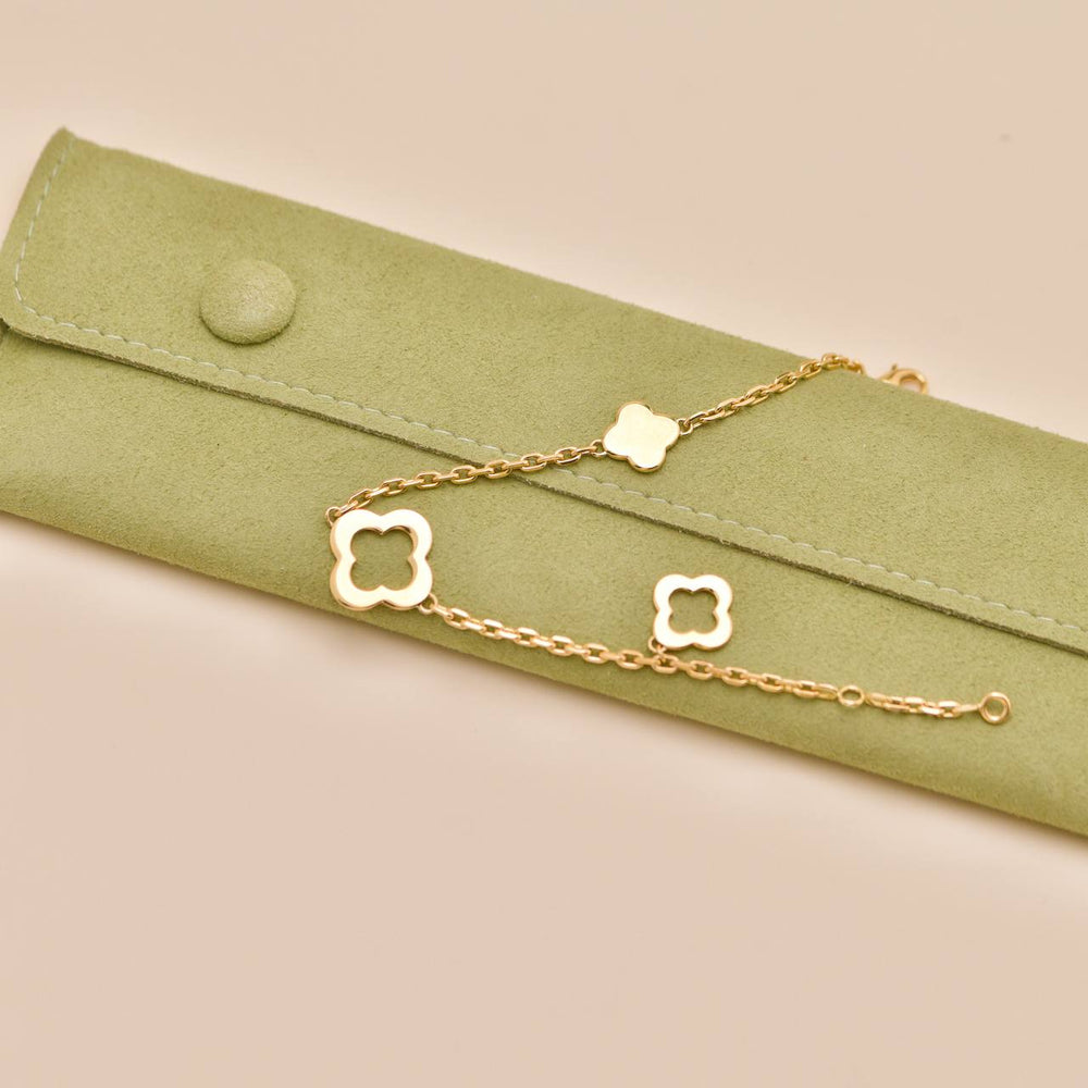 Preowned Van Cleef & Arpels Byzantine Alhambra 18K Yellow Gold Bracelet