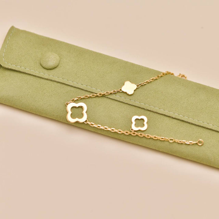 Preowned Van Cleef & Arpels Byzantine Alhambra 18K Yellow Gold Bracelet