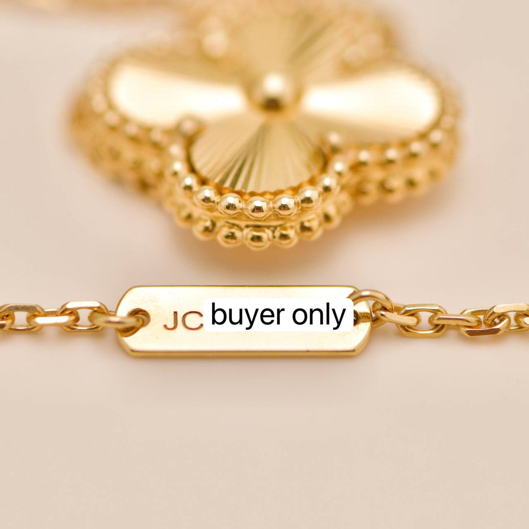 Preowned Van Cleef Guilloché Vintage Alhambra 18K Yellow Gold Pendant