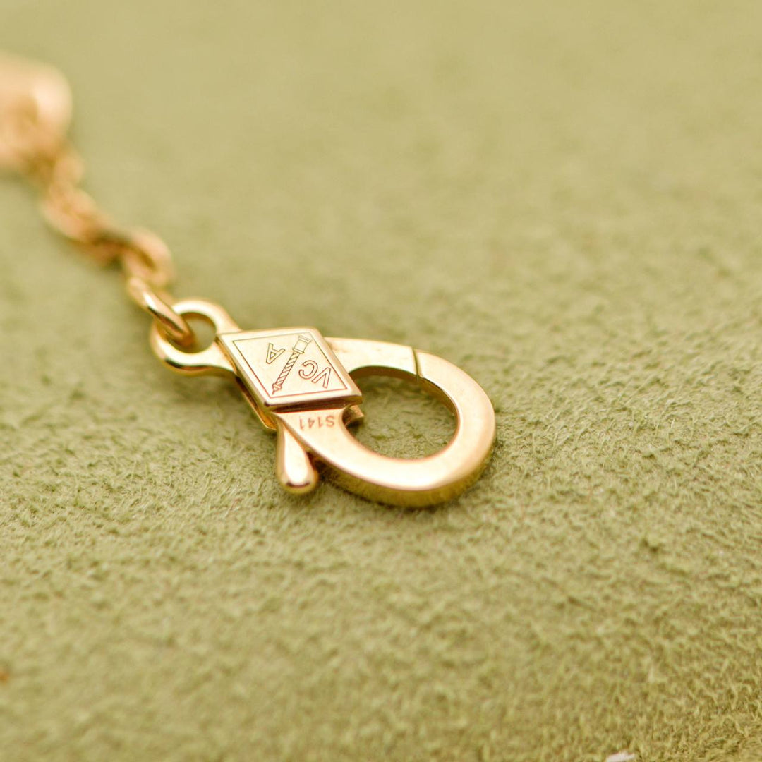 Preloved VCA Guilloché Vintage Alhambra 18K Yellow Gold Pendant