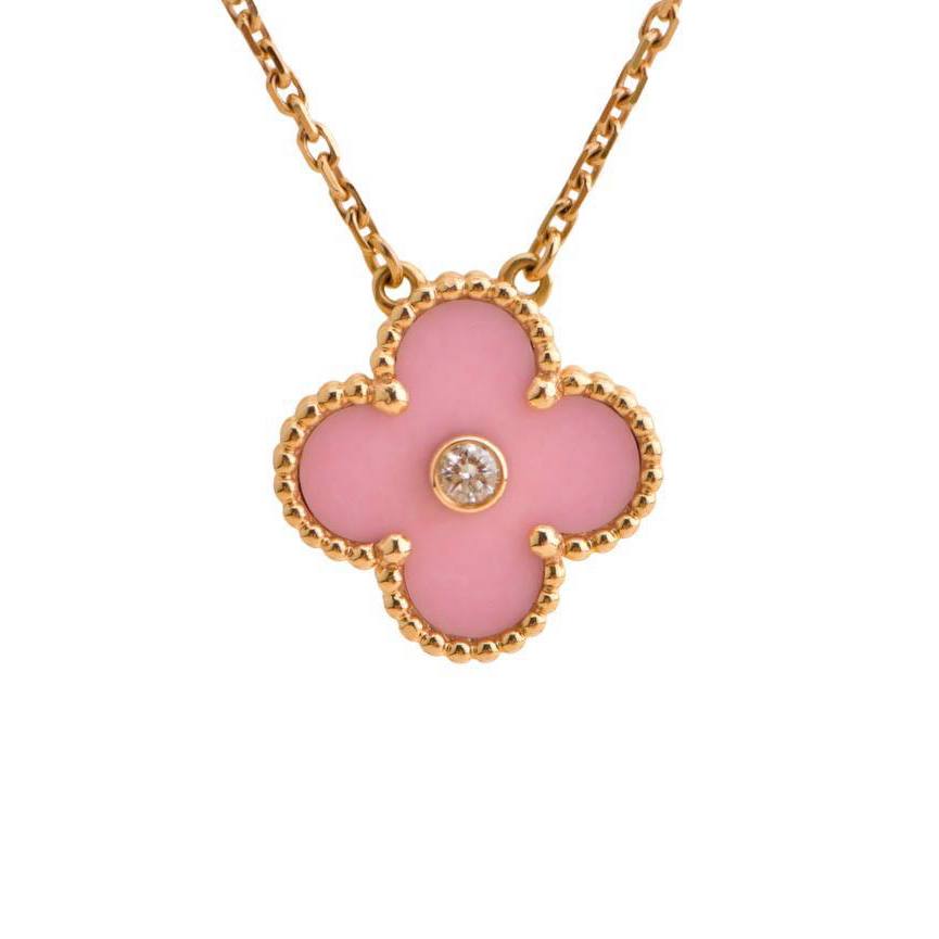 Preloved Van Cleef & Arpels 2025 Holiday Pendant Pink Mother of Pearl 18K Rose Gold