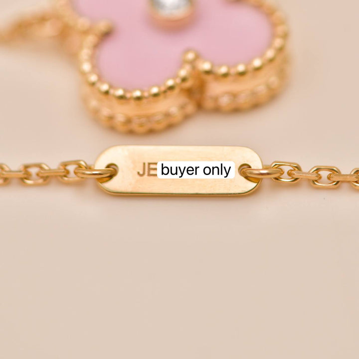 Preloved Van Cleef 2025 Holiday Pendant Pink Mother of Pearl 18K Rose Gold