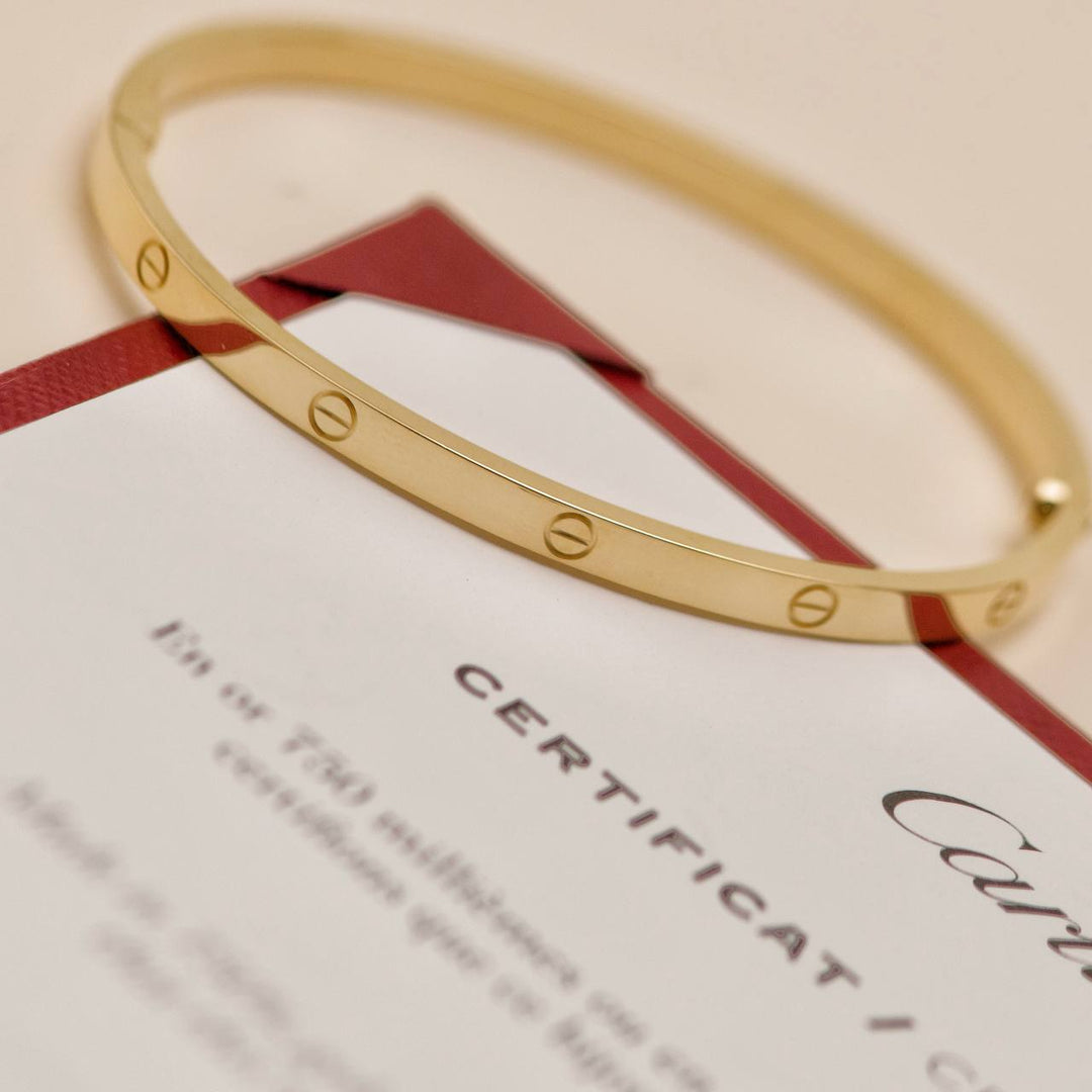 Used Cartier 18K Yellow Gold Small Model Bracelet Size 17