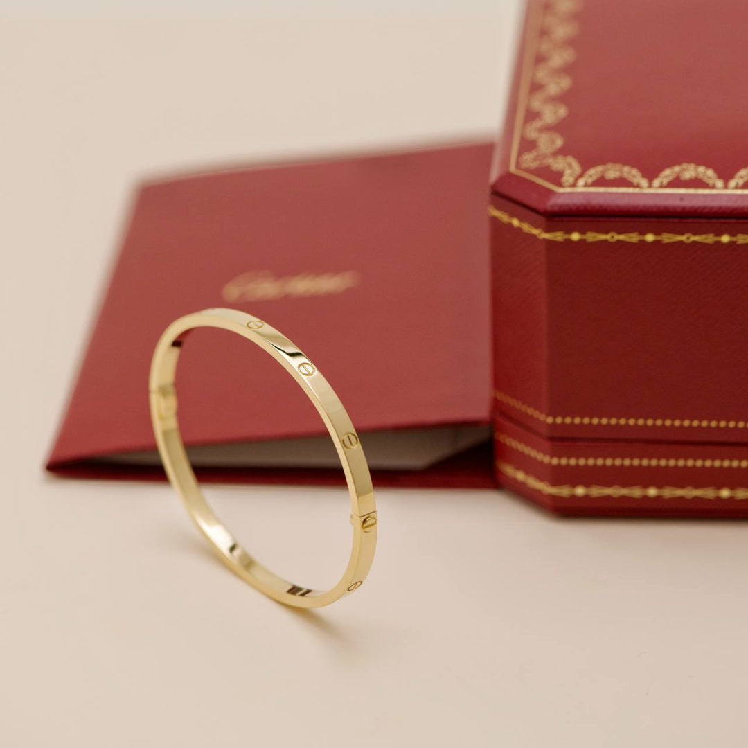 Preowned Cartier 18K Yellow Gold Small Model Bracelet Size 17
