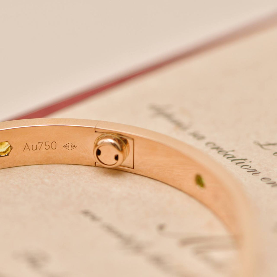 Preowned Cartier Love Multi Gem 18K Rose Gold Bracelet