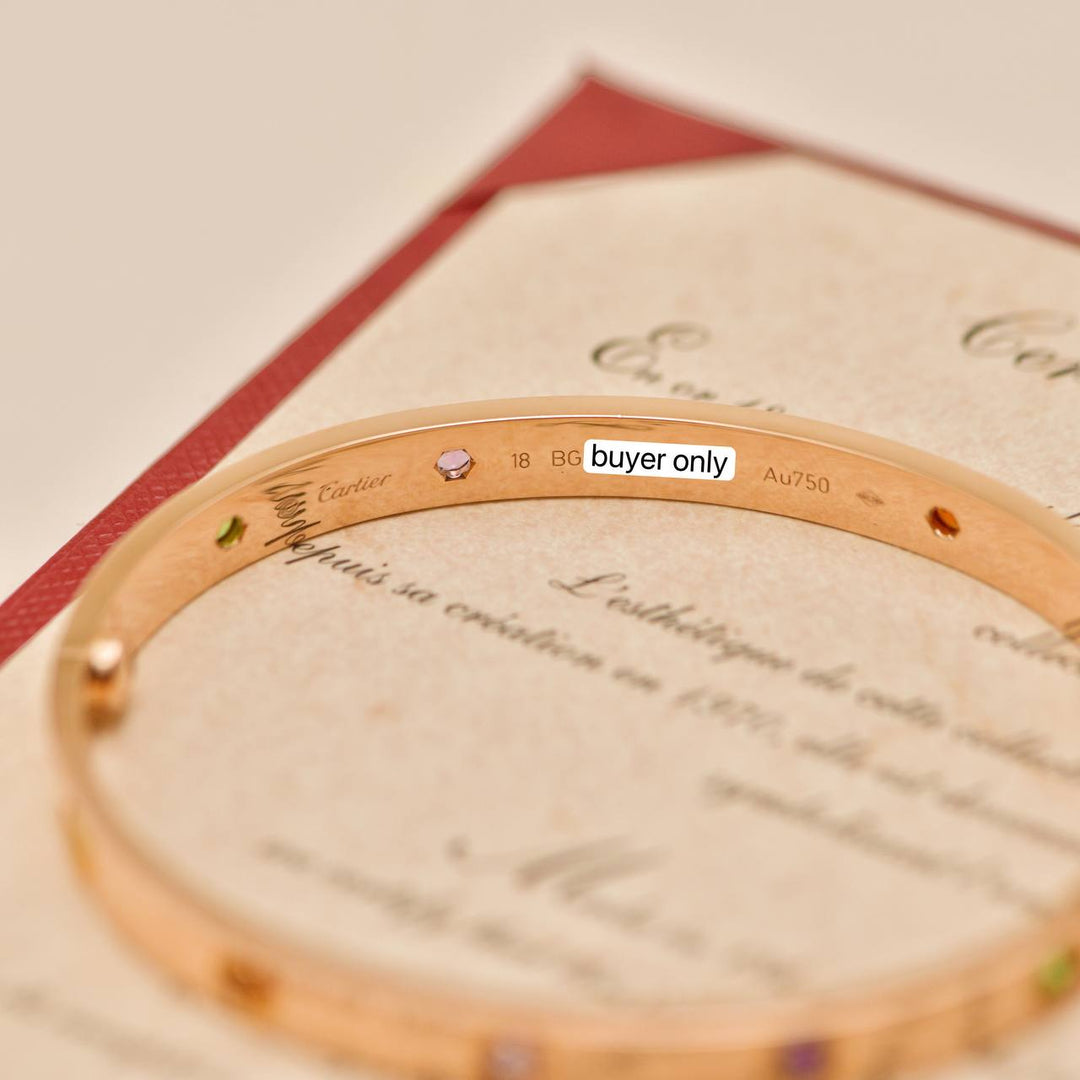 Second Hand  Cartier Love Multi Gem 18K Rose Gold Bracelet