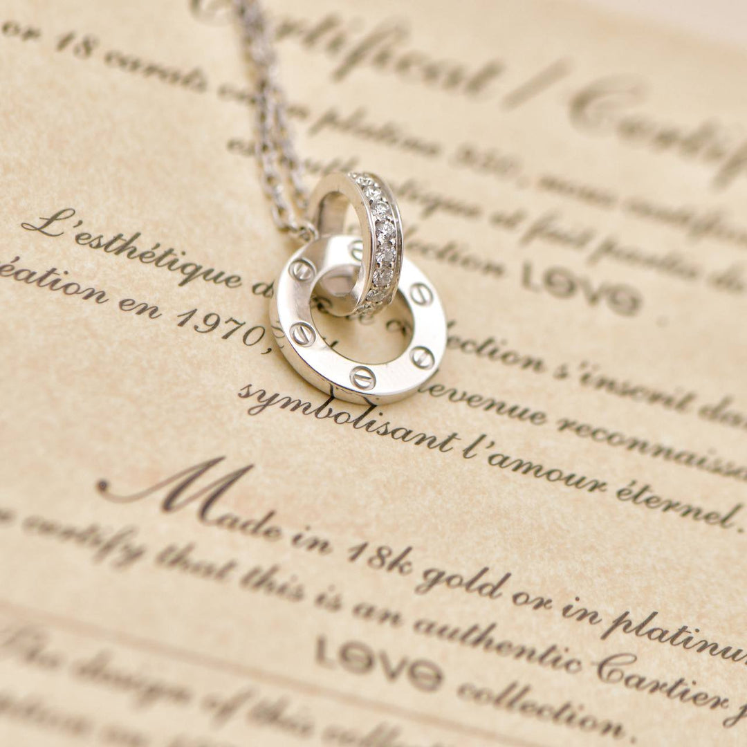 Preloved Cartier Love Diamond 18K White Gold Necklace