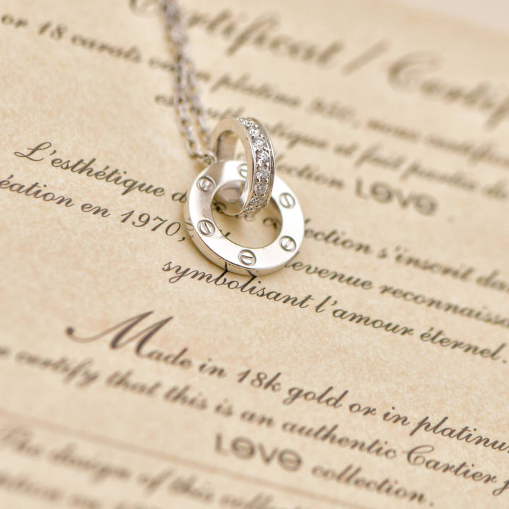 Preloved Cartier Love Diamond 18K White Gold Necklace