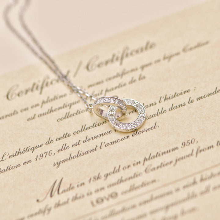 Second Hand Cartier Love Diamond 18K White Gold Necklace