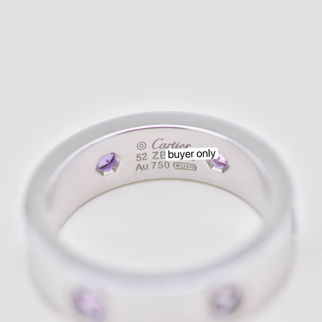 Used Cartier Love Rainbow Multi gem 18K White Gold Ring