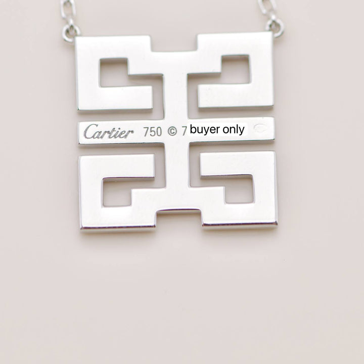 Used Cartier Baiser Du Dragon Diamond 18K White Gold Necklace