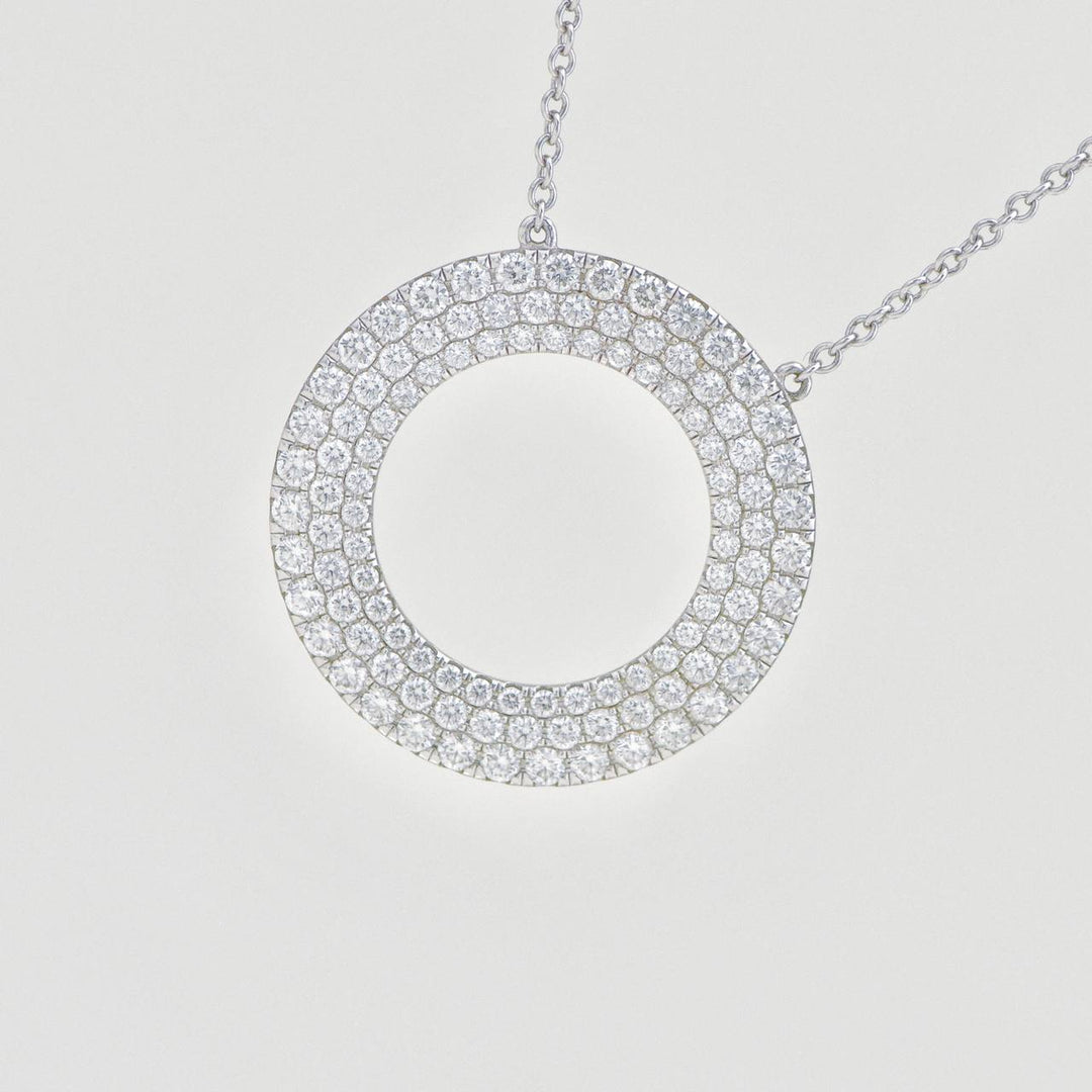 Preowned Tiffany & Co. Metro Diamond 18K White Gold Circle Pendant Necklace