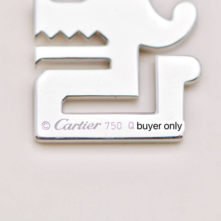 Second Hand Cartier Le Baiser du Dragon Charm Diamond Ruby 18K White Gold Necklace